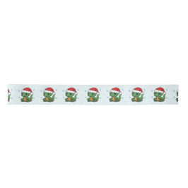 Frohe Weihnachtsgeschenke Ribbon - Niedlicher Dino Satinband