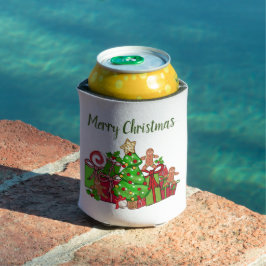 Frohe Weihnachtsgeschenke rund um den Baum Dosenkühler