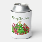 Frohe Weihnachtsgeschenke rund um den Baum Dosenkühler (Kanne Vorderseite)