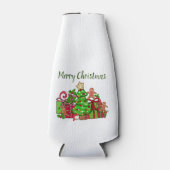 Frohe Weihnachtsgeschenke rund um den Baum Flaschenkühler (Vorderseite)