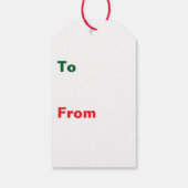 Frohe Weihnachtsgeschenke rund um den Baum Geschenkanhänger (Rückseite)