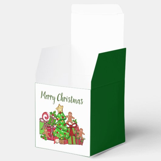 Frohe Weihnachtsgeschenke rund um den Baum Geschenkschachtel (Geöffnet)