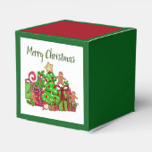 Frohe Weihnachtsgeschenke rund um den Baum Geschenkschachtel (Rückseite)