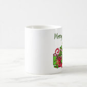 Frohe Weihnachtsgeschenke rund um den Baum Kaffeetasse (Mittel)
