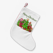 Frohe Weihnachtsgeschenke rund um den Baum Kleiner Weihnachtsstrumpf (Vorderansicht (hängend))