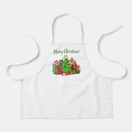 Frohe Weihnachtsgeschenke rund um den Baum Schürze