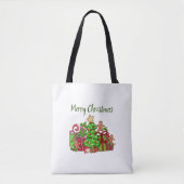 Frohe Weihnachtsgeschenke rund um den Baum Tasche (Vorderseite)