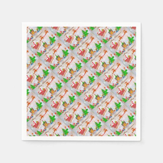 Frohe Weihnachtsgeschenke Serviette (Vorderseite)