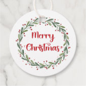 Frohe Weihnachtsgeschenke Tag mit Holiday Wreath Geschenkanhänger (Vorderseite)