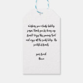 Frohe Weihnachtsgeschenke Tag mit Mistletoe Geschenkanhänger (Rückseite)