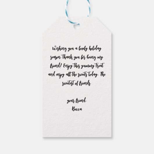 Frohe Weihnachtsgeschenke Tag mit Mistletoe Geschenkanhänger (Rückseite)