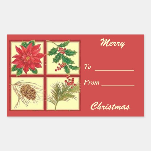 Frohe Weihnachtsgeschenke Tag Rectangle Aufkleber (Vorderseite)