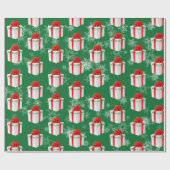 Frohe Weihnachtsgeschenke und Schneeflocken Geschenkpapier (Flach)