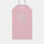 Frohe Weihnachtsgeschenke zu schreiben Silver Pink Geschenkanhänger (Rückseite)