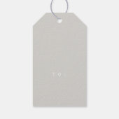 Frohe Weihnachtsgeschenke zu Script Gold Gray Pink Geschenkanhänger (Rückseite)