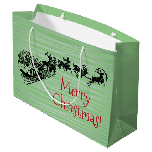 Frohe Weihnachtsgeschenktasche Große Geschenktüte (Rückseite Schrägansicht)