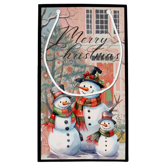 Frohe Weihnachtsgeschenktasche Kleine Geschenktüte (Rückseite)