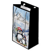 Frohe Weihnachtsgeschenktasche Kleine Geschenktüte (Rückseite Schrägansicht)