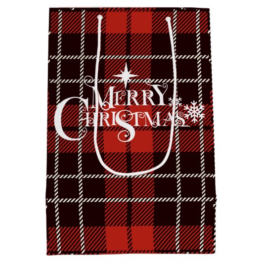 Frohe Weihnachtsgeschenktasche Mittlere Geschenktüte (Rückseite)