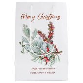 Frohe Weihnachtsgeschenktasche Mittlere Geschenktüte (Rückseite)