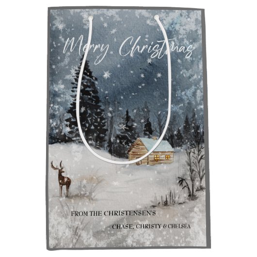 Frohe Weihnachtsgeschenktasche Mittlere Geschenktüte (Vorderseite)