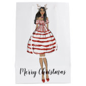 Frohe Weihnachtsgeschenktasche Mittlere Geschenktüte (Rückseite)