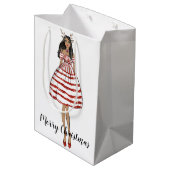 Frohe Weihnachtsgeschenktasche Mittlere Geschenktüte (Rückseite Schrägansicht)