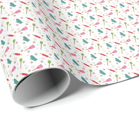 Frohe Weihnachtsgeschenkverpackung Baking Spirits Geschenkpapier (Rolleneckpunkt)