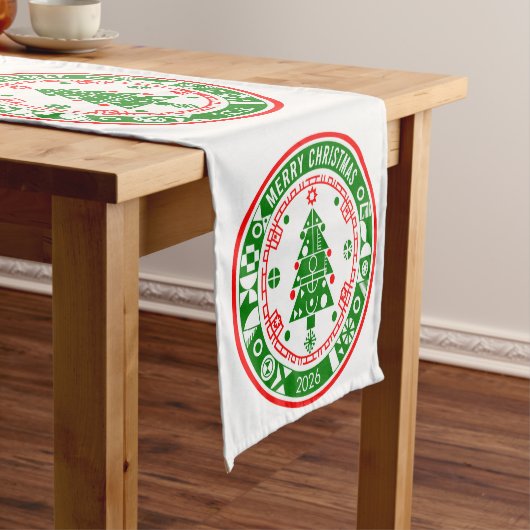 Frohe Weihnachtsgestaltung Kurzer Tischläufer (Beispiel)