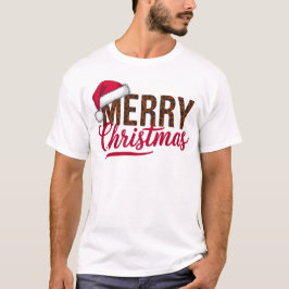 Frohe Weihnachtsgestaltung mit Weihnachtsmannmütze T-Shirt