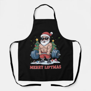 Frohe Weihnachtsgewichte Stemmen Weihnachtsmann Fi Schürze