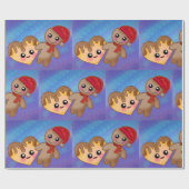 Frohe Weihnachtsginger Breadman Herzkrümel Geschenkpapier (Flach)