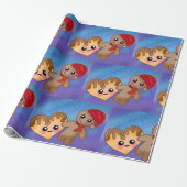 Frohe Weihnachtsginger Breadman Herzkrümel Geschenkpapier (Ungerollt)