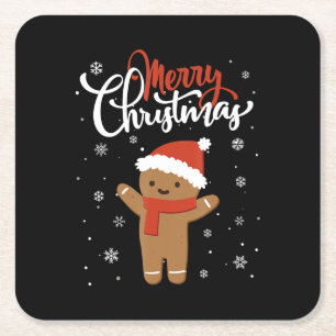 Frohe Weihnachtsginger Brot Weihnachten Weihnachts Rechteckiger Pappuntersetzer
