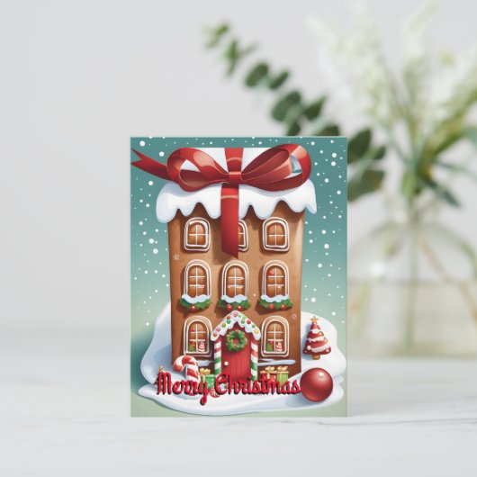 Frohe Weihnachtsginger Feiertagskarte (Stehend Vorderseite)