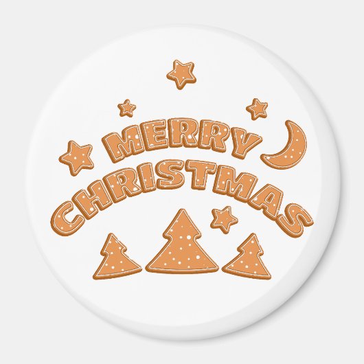 Frohe Weihnachtsgingerbäckerei Schriftart Magnet (Vorne)