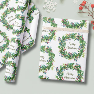 Frohe Weihnachtsgirlande Geschenkpapier
