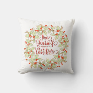Frohe Weihnachtsgirlande Kissen
