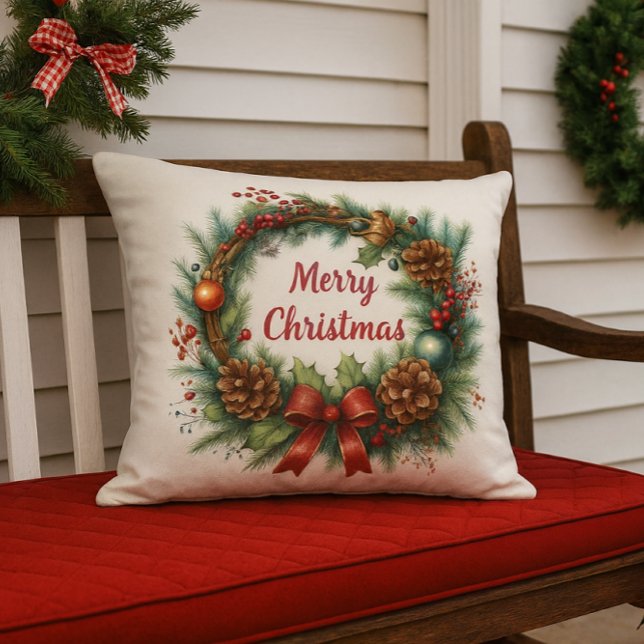 Frohe Weihnachtsgirlande  Kissen (Von Creator hochgeladen)