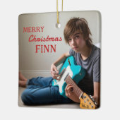 Frohe Weihnachtsgitarre Enthusiast Ornament (Links)