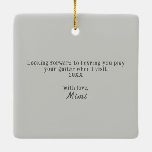 Frohe Weihnachtsgitarre Enthusiast Ornament (Rückseite)