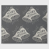 Frohe Weihnachtsglocken Chalkboard-Look Geschenkpapier (Flach)