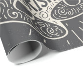 Frohe Weihnachtsglocken Chalkboard-Look Geschenkpapier (Rolleneckpunkt)