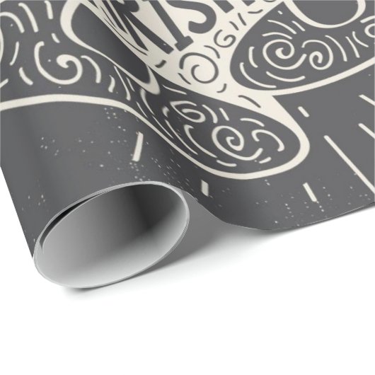 Frohe Weihnachtsglocken Chalkboard-Look Geschenkpapier (Rolleneckpunkt)