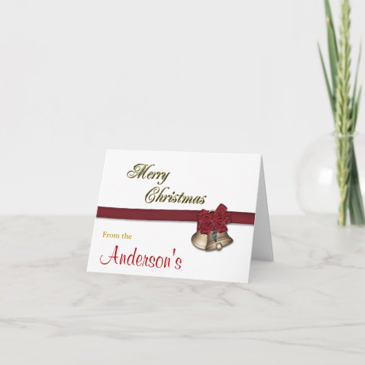 Frohe Weihnachtsglocken Feiertagskarte (Vorderseite)
