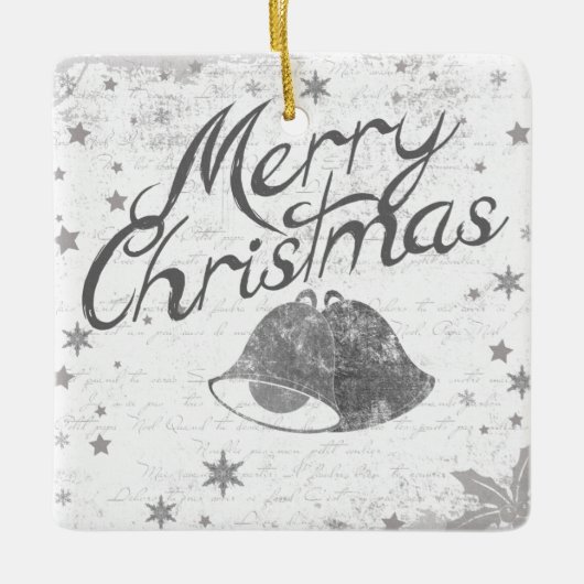 Frohe Weihnachtsglocken Keramikornament (Vorderseite)