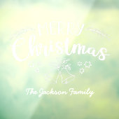 Frohe Weihnachtsglocken mistletoe Stars Familienna Fensteraufkleber (Blatt 3)