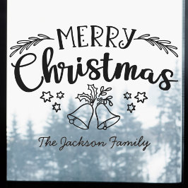 Frohe Weihnachtsglocken mistletoe Stars Familienna Fensteraufkleber