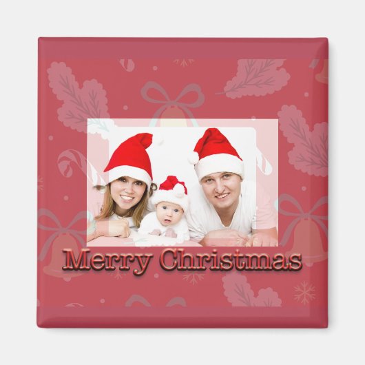Frohe Weihnachtsglocken mit Bild Magnet (Vorne)