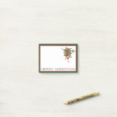 Frohe Weihnachtsglocken und Holly Post-It-Notes Post-it Klebezettel (Auf Schreibtisch)